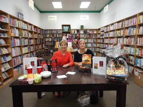 Pamela Triolo and colleague at Half Price Books Humble during Nurse's Week. 